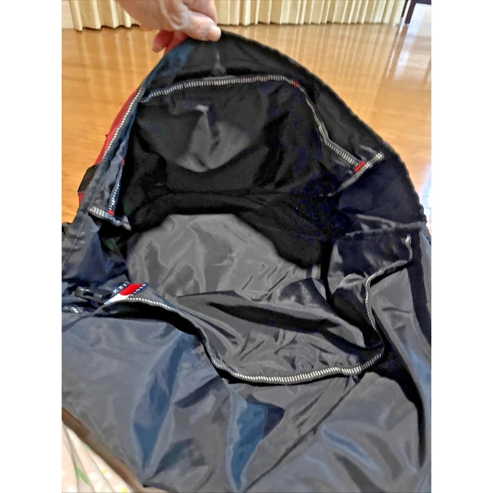 VTG 90's Tommy Hilfiger Big H Spell Out Red Duffel Bag Travel Gym 20x12x8